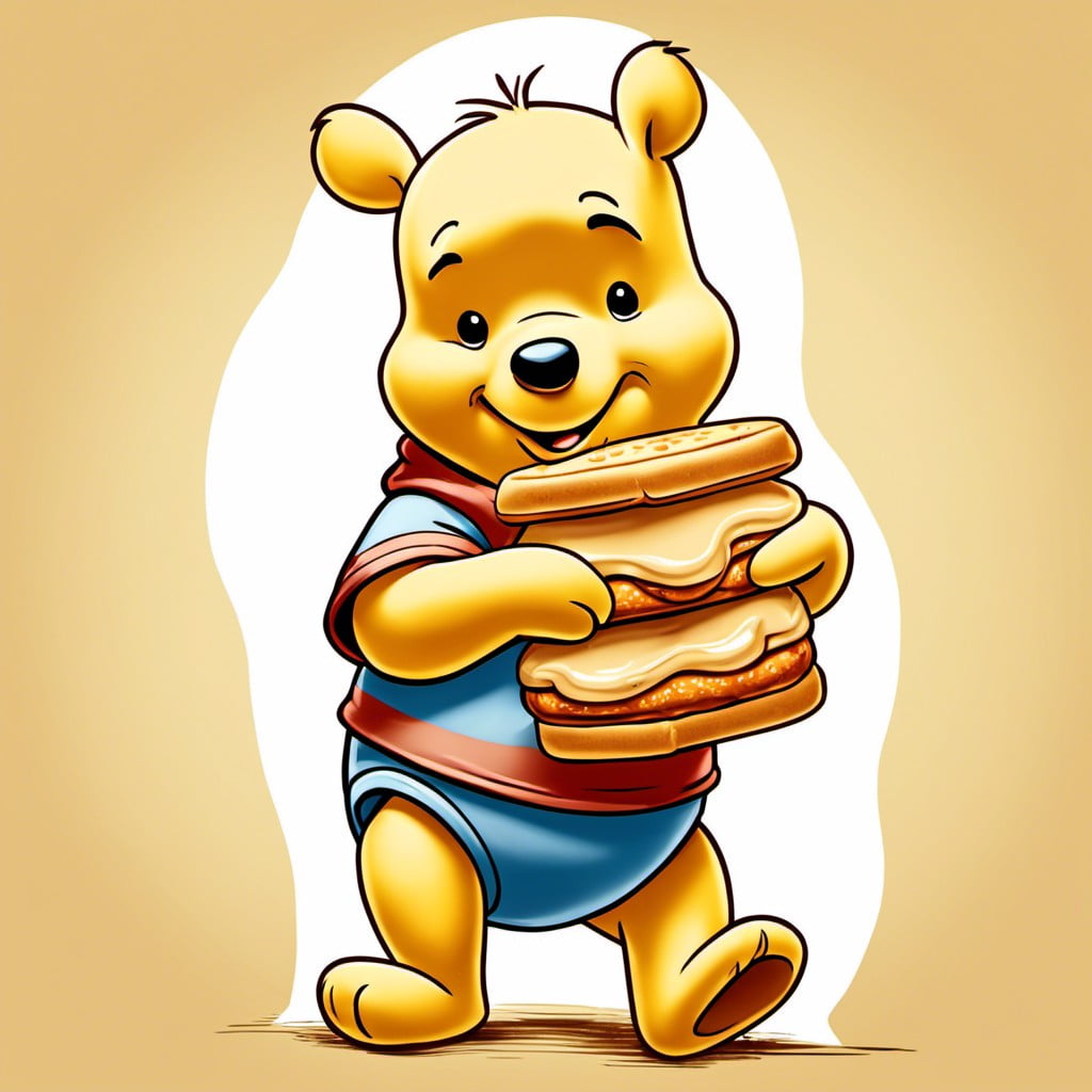 winnie the pooh peanut butter and honey sandwiches