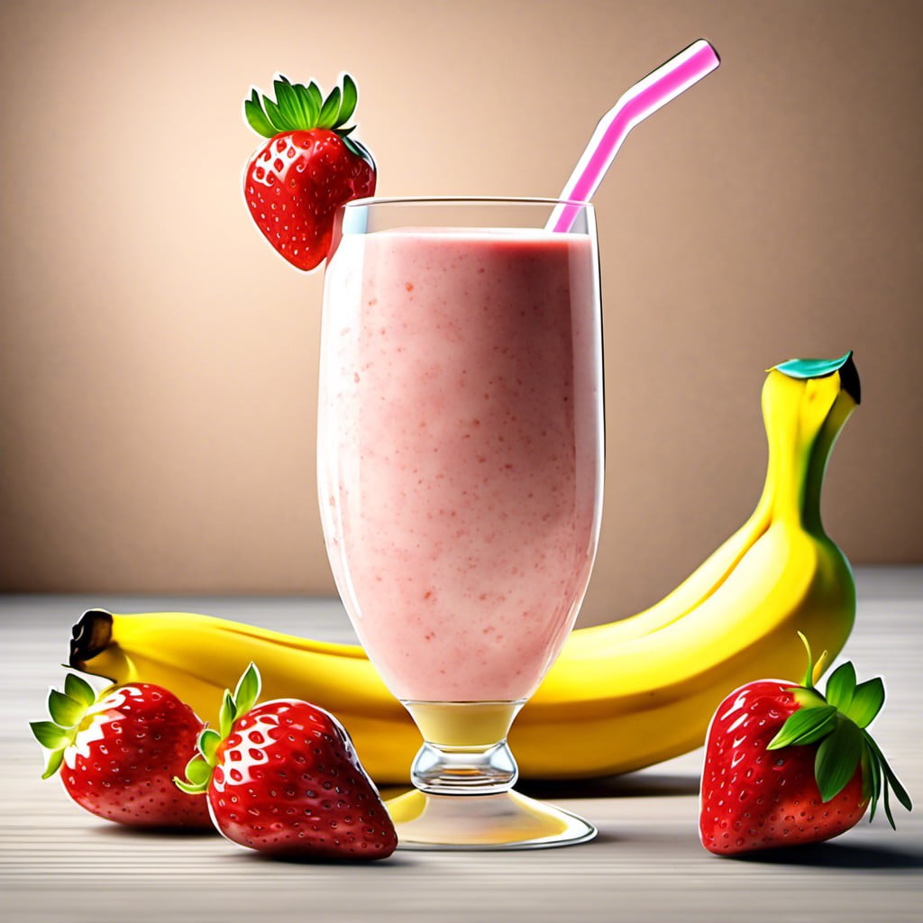 yogurt smoothie with strawberries and banana