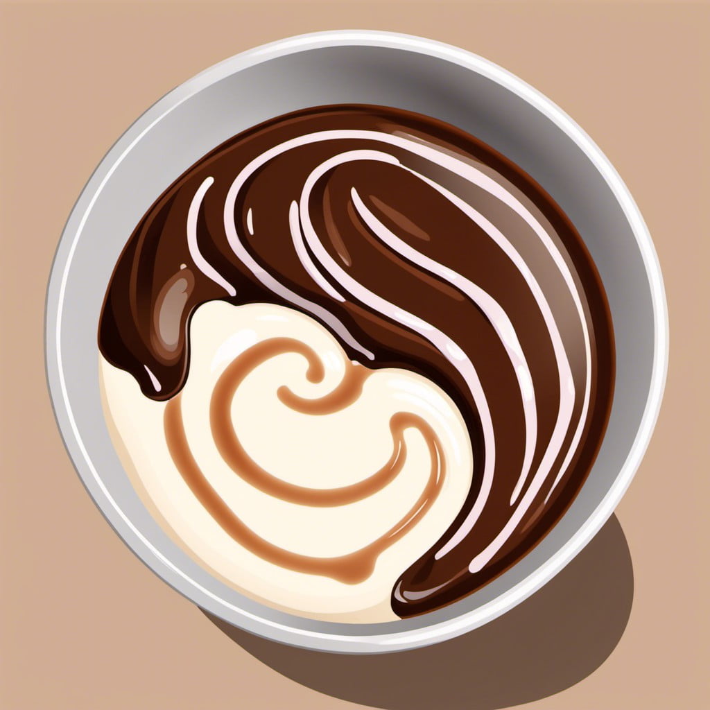 yogurt topped with a swirl of nutella