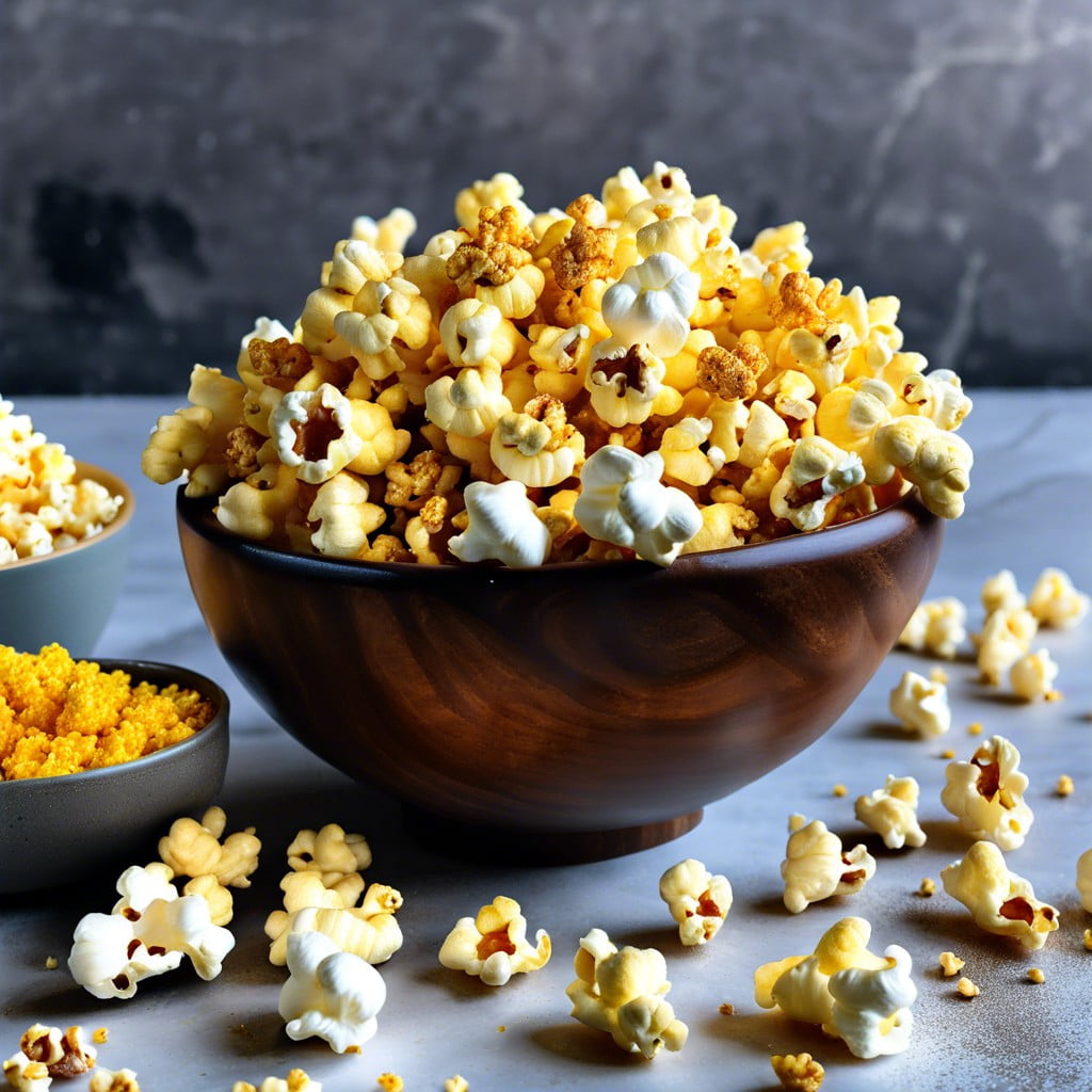 air popped popcorn sprinkled with nutritional yeast