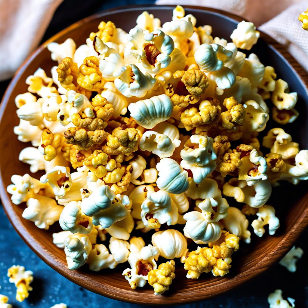 air popped popcorn with a sprinkle of nutritional yeast