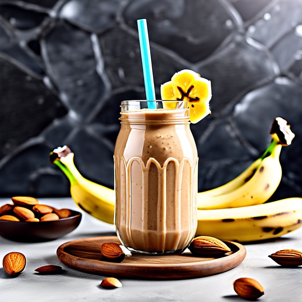 almond butter and banana smoothie