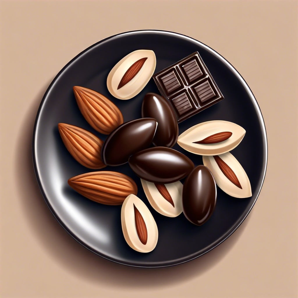 almonds and dark chocolate