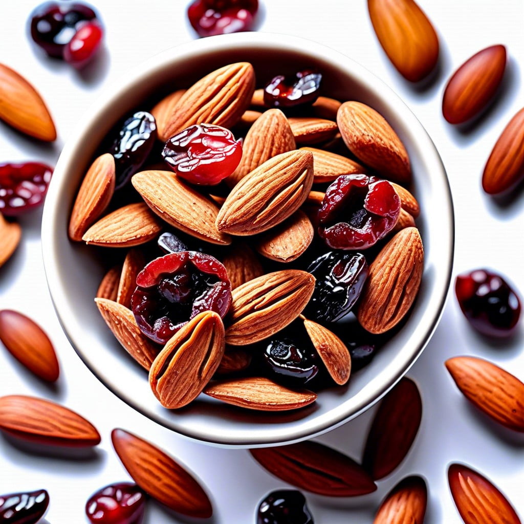 almonds and dried cranberries mix