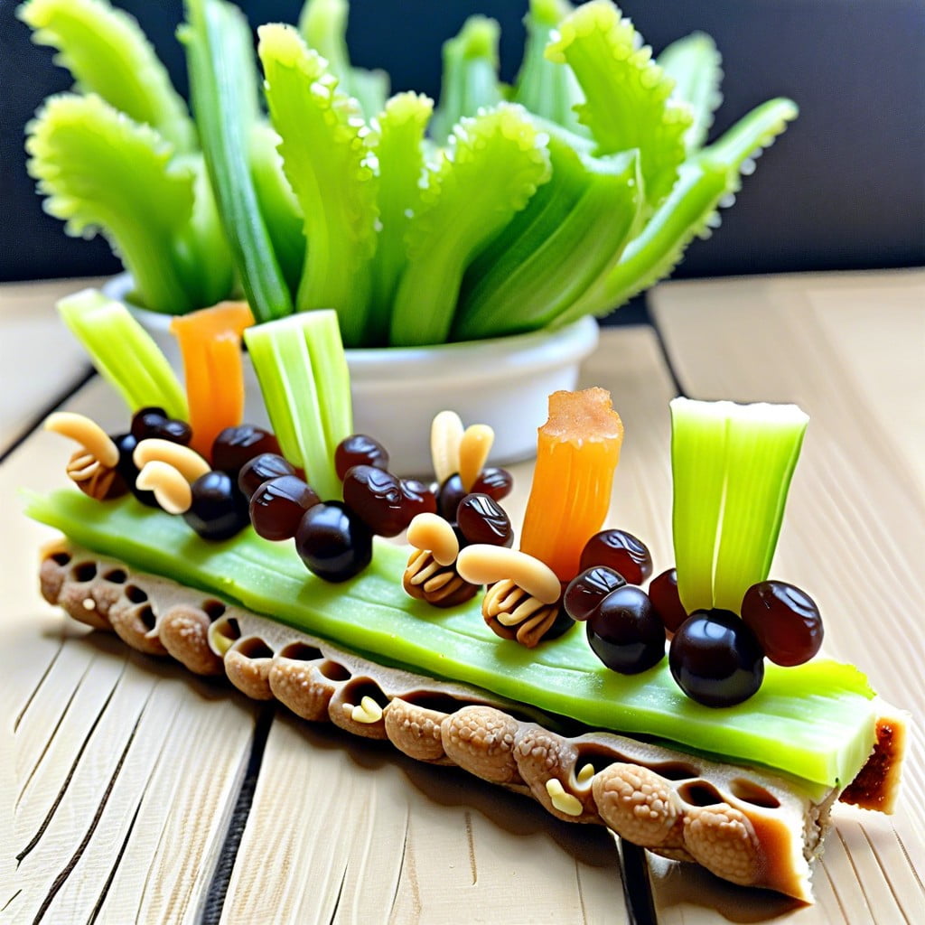 ants on a log celery with peanut butter and raisins