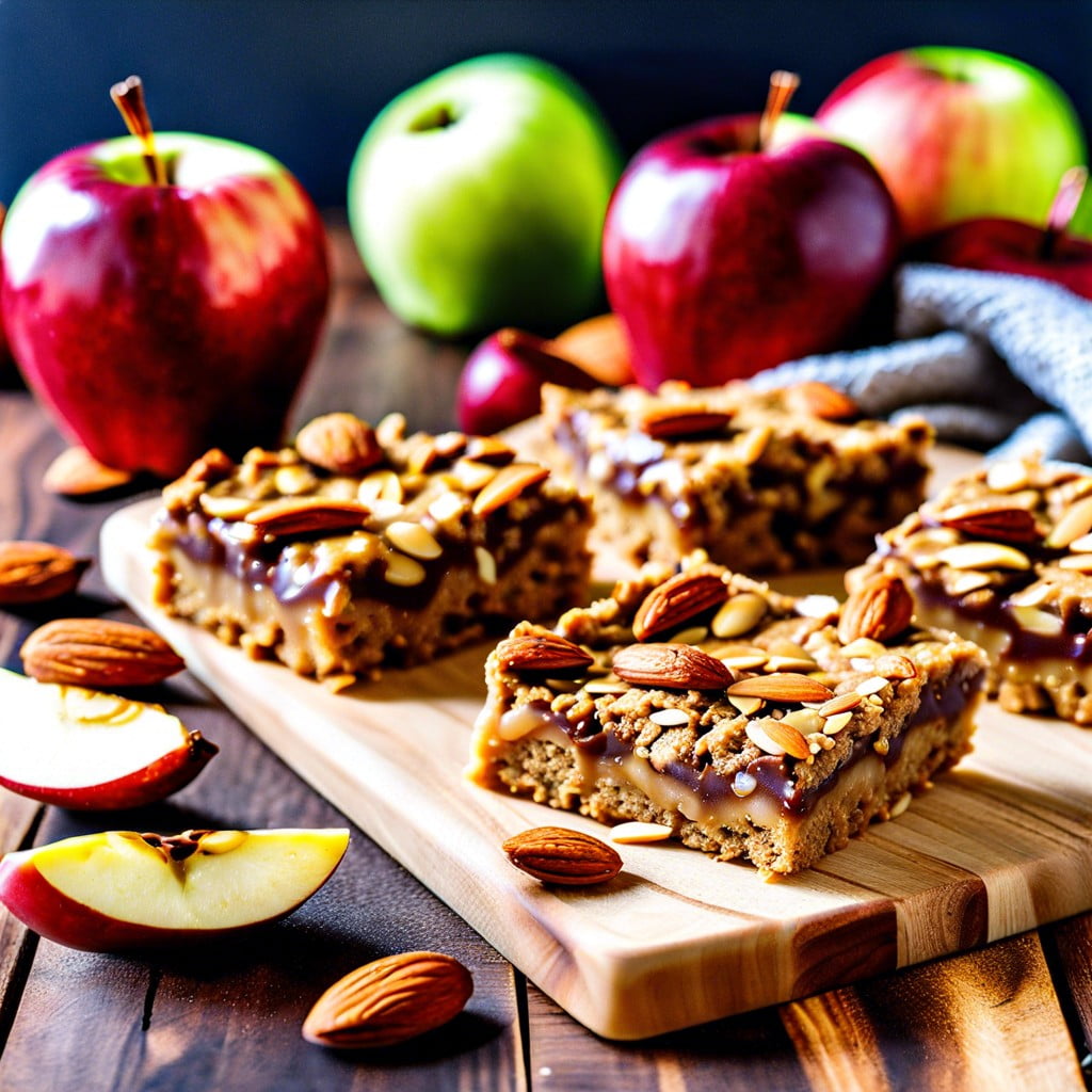 apple and almond butter oat bars