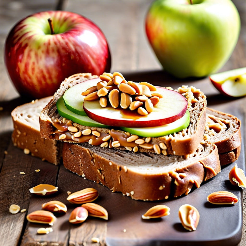 apple and peanut butter sandwiches