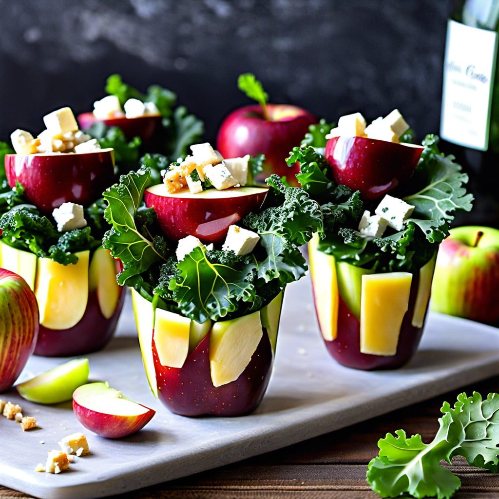 apple kale and feta salad cups