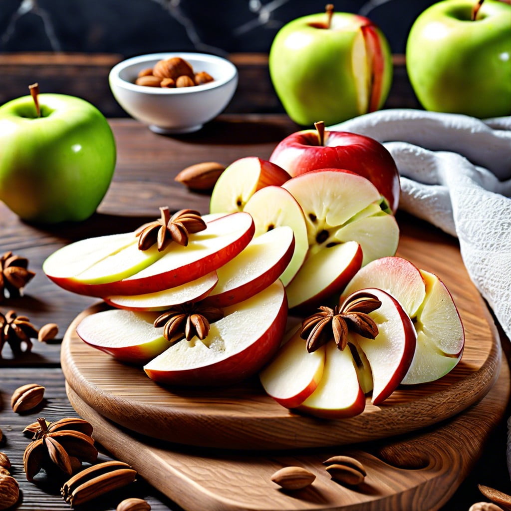 apple slices with nutmeg and ricotta