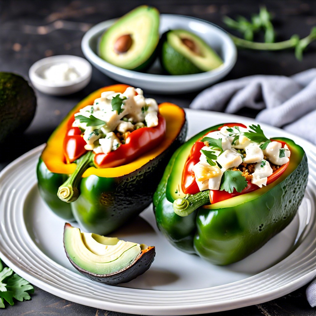 avocado and feta stuffed peppers