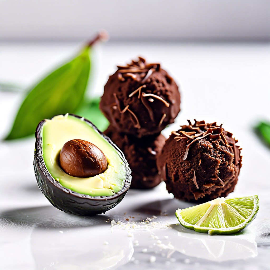 avocado lime and coconut truffles