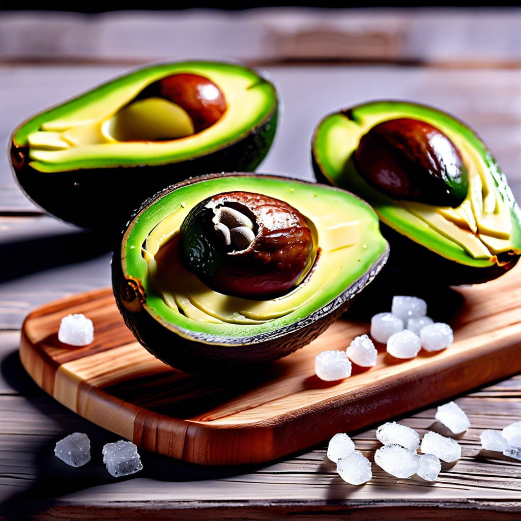 avocado slices sprinkled with sea salt