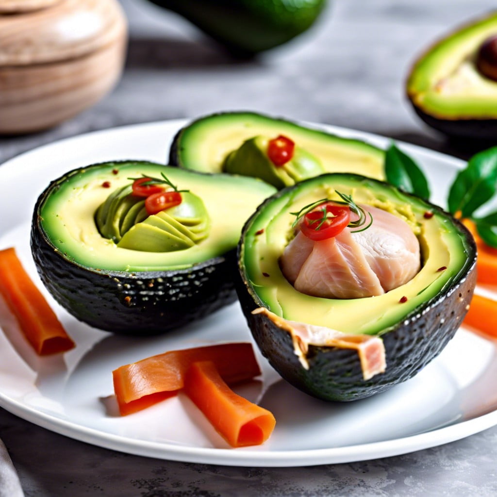 avocado slices wrapped in turkey