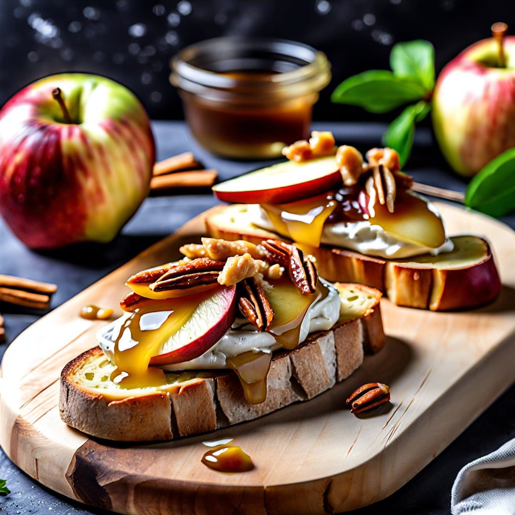 baked apple and brie crostini