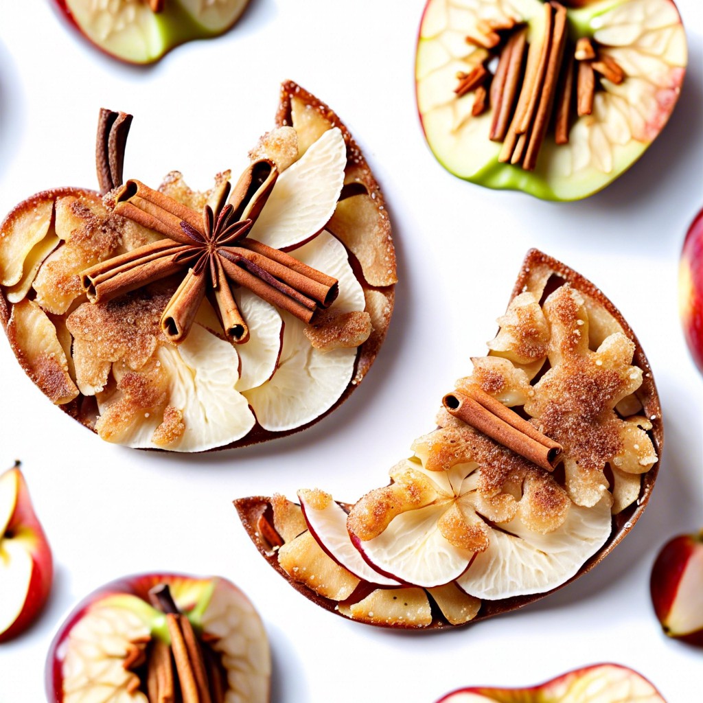 baked apple chips sprinkled with cinnamon