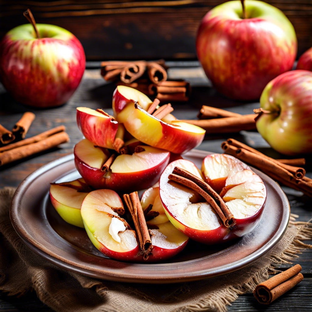 baked apple slices with cinnamon