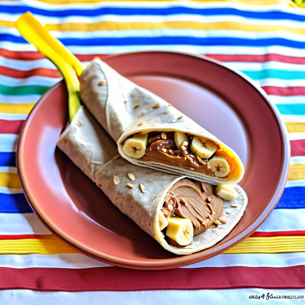 banana and almond butter wraps
