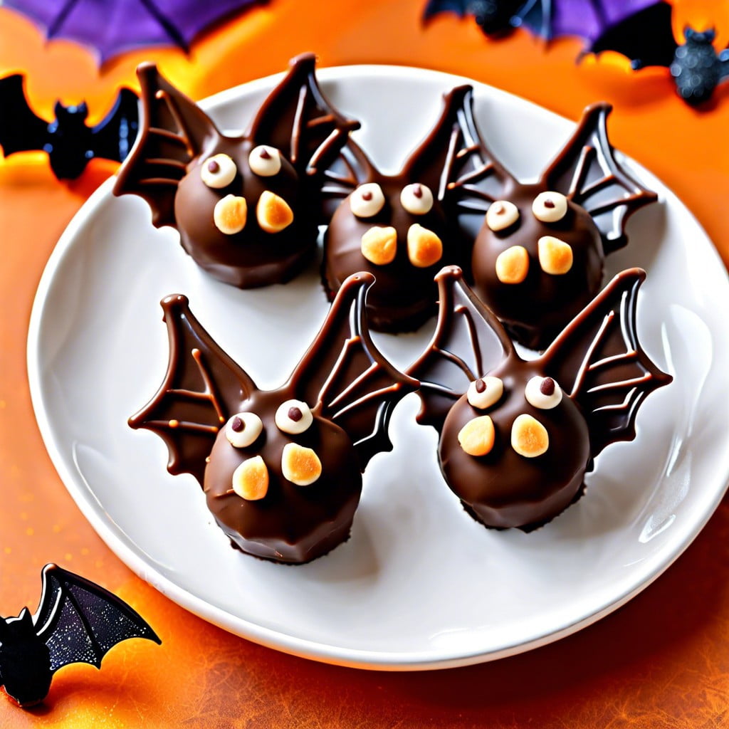 bat truffles oreo and cream cheese truffles shaped like bats with almond wings