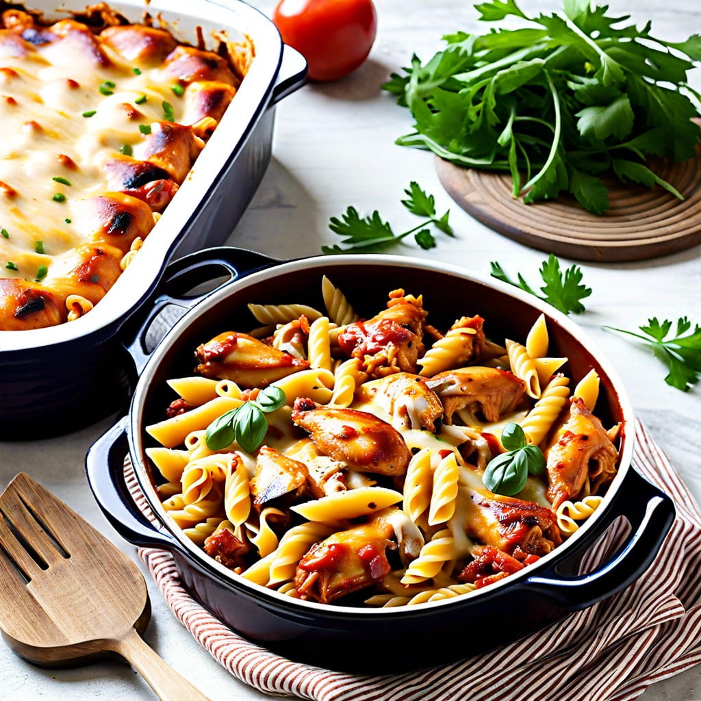 bbq chicken pasta bake