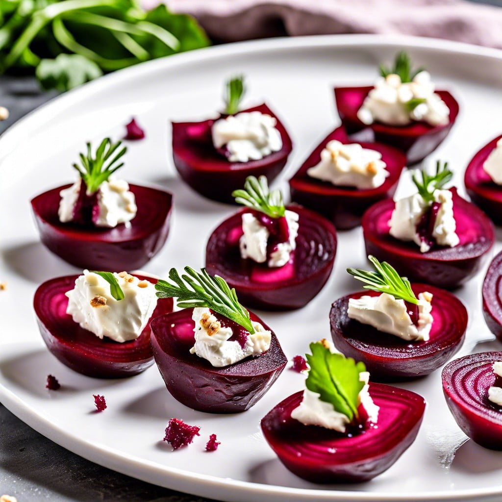 beet and goat cheese bites