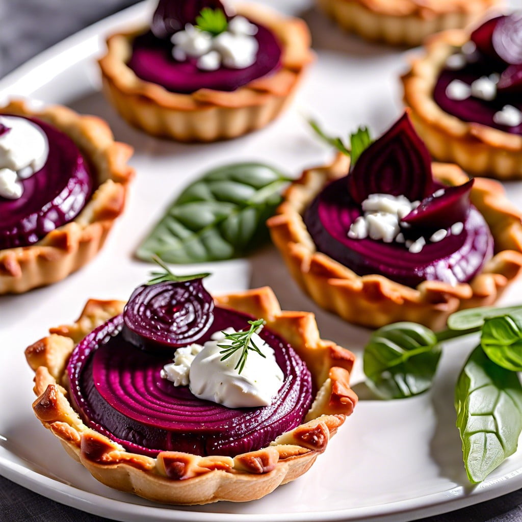 beet goat cheese tartlets