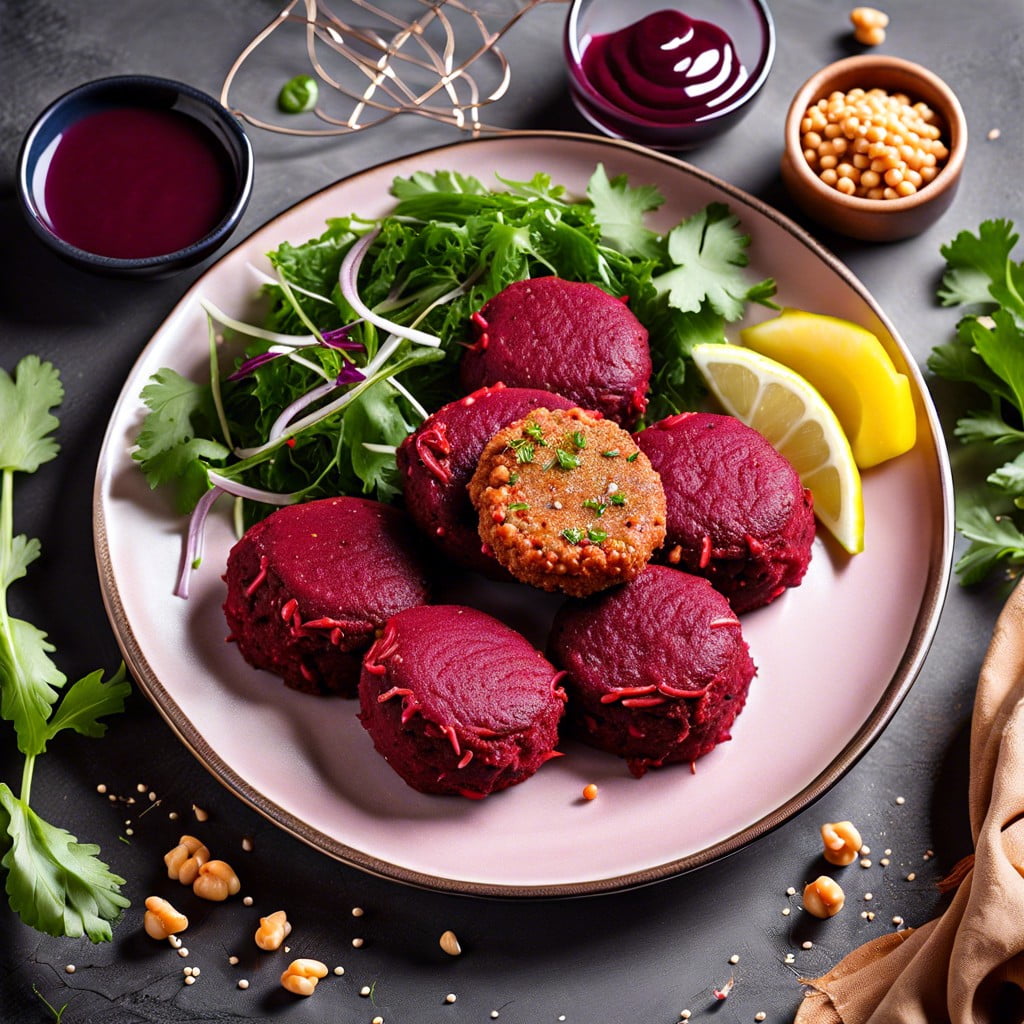 beetroot and chickpea falafels