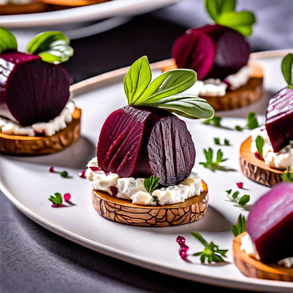 beetroot and goat cheese bites