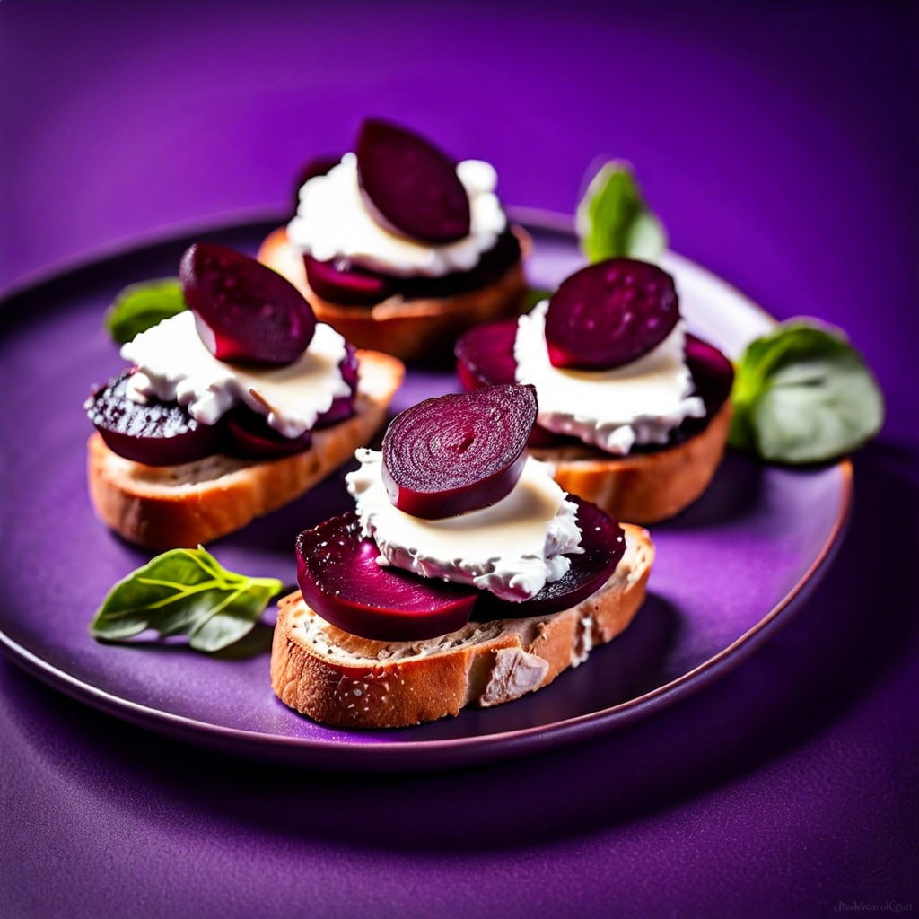 beetroot and goat cheese crostini