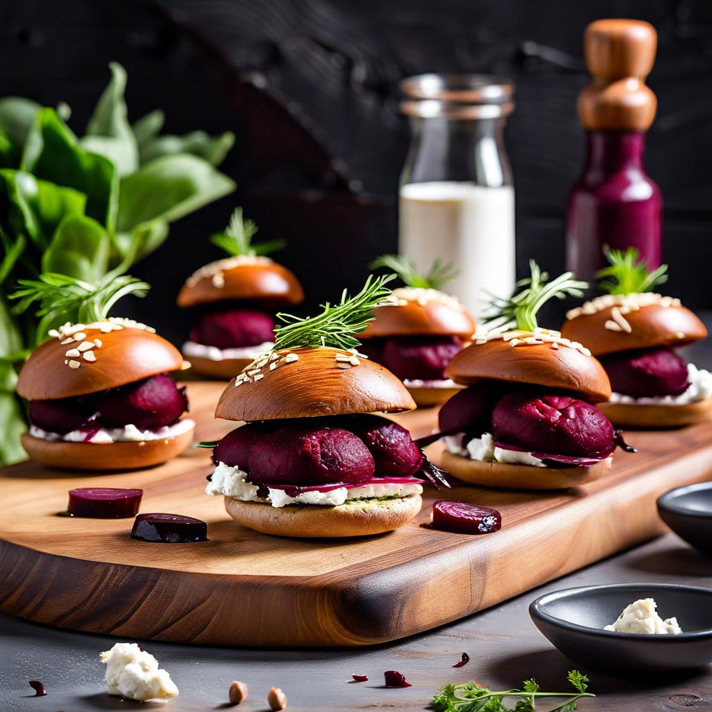 beetroot and goat cheese sliders