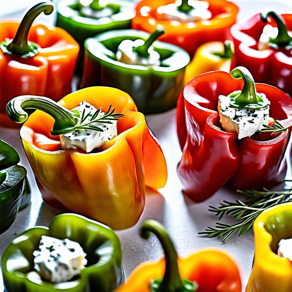 bell pepper rings with herbed goat cheese
