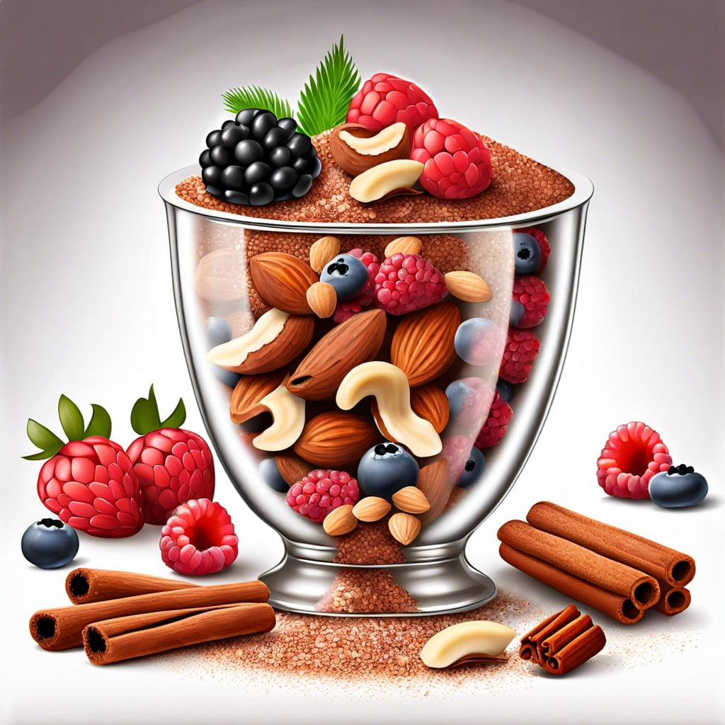 berry nutty blueberries strawberries and mixed nuts with a dash of cinnamon