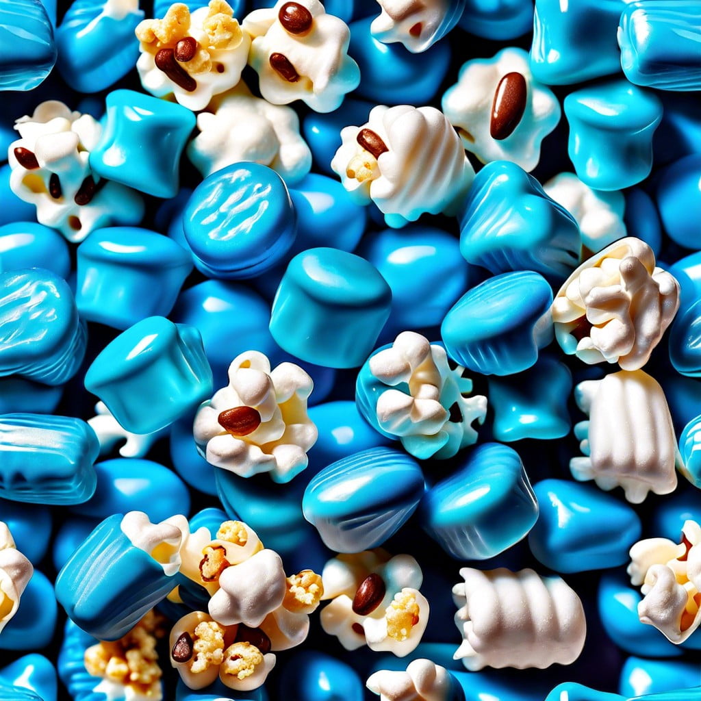 blue candy coated popcorn