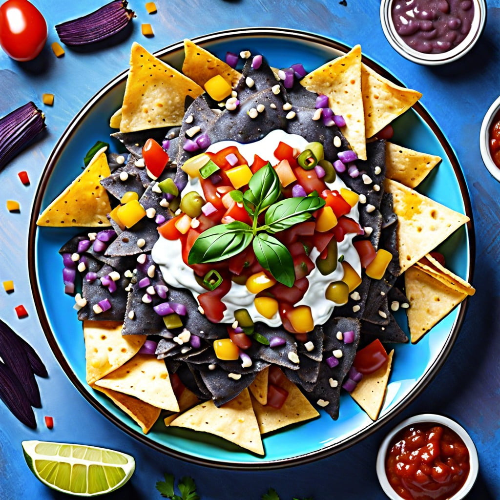 blue corn nachos with salsa