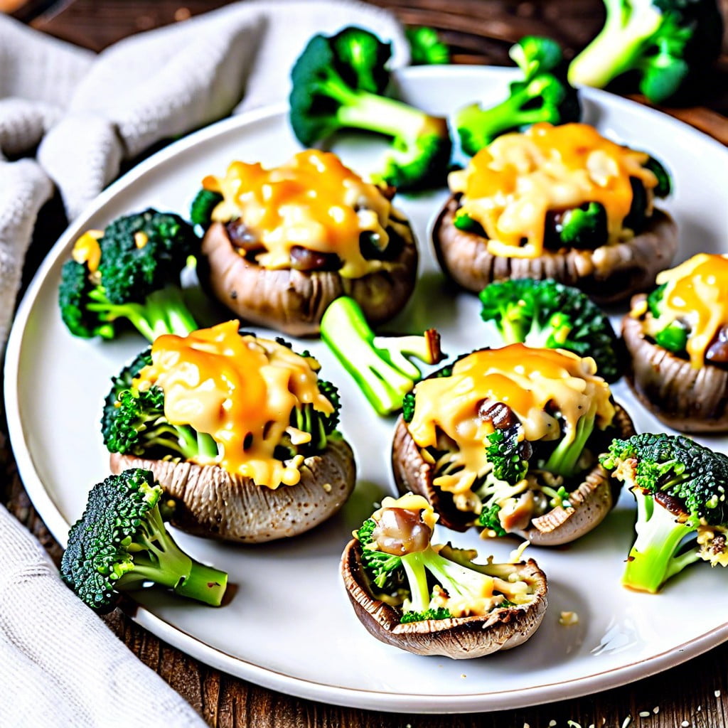 broccoli and cheddar stuffed mushrooms