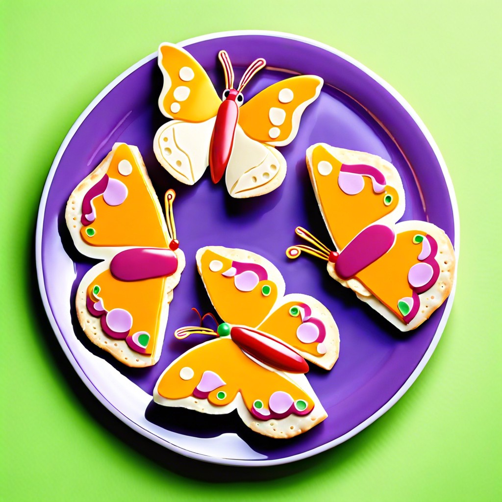 butterfly cheese quesadillas shaped with cookie cutters