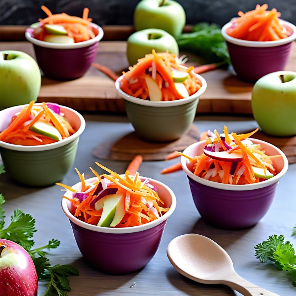 carrot and apple slaw cups