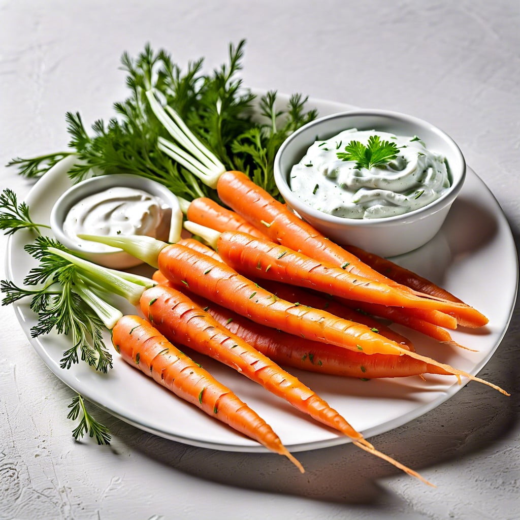 carrot sticks with tzatziki dip