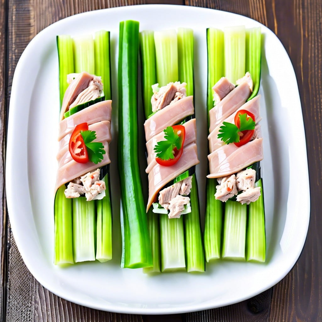 celery sticks stuffed with tuna salad
