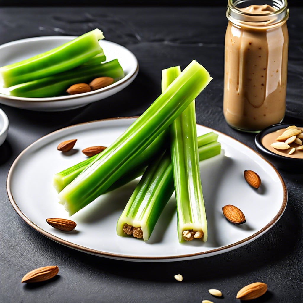 celery sticks with almond butter