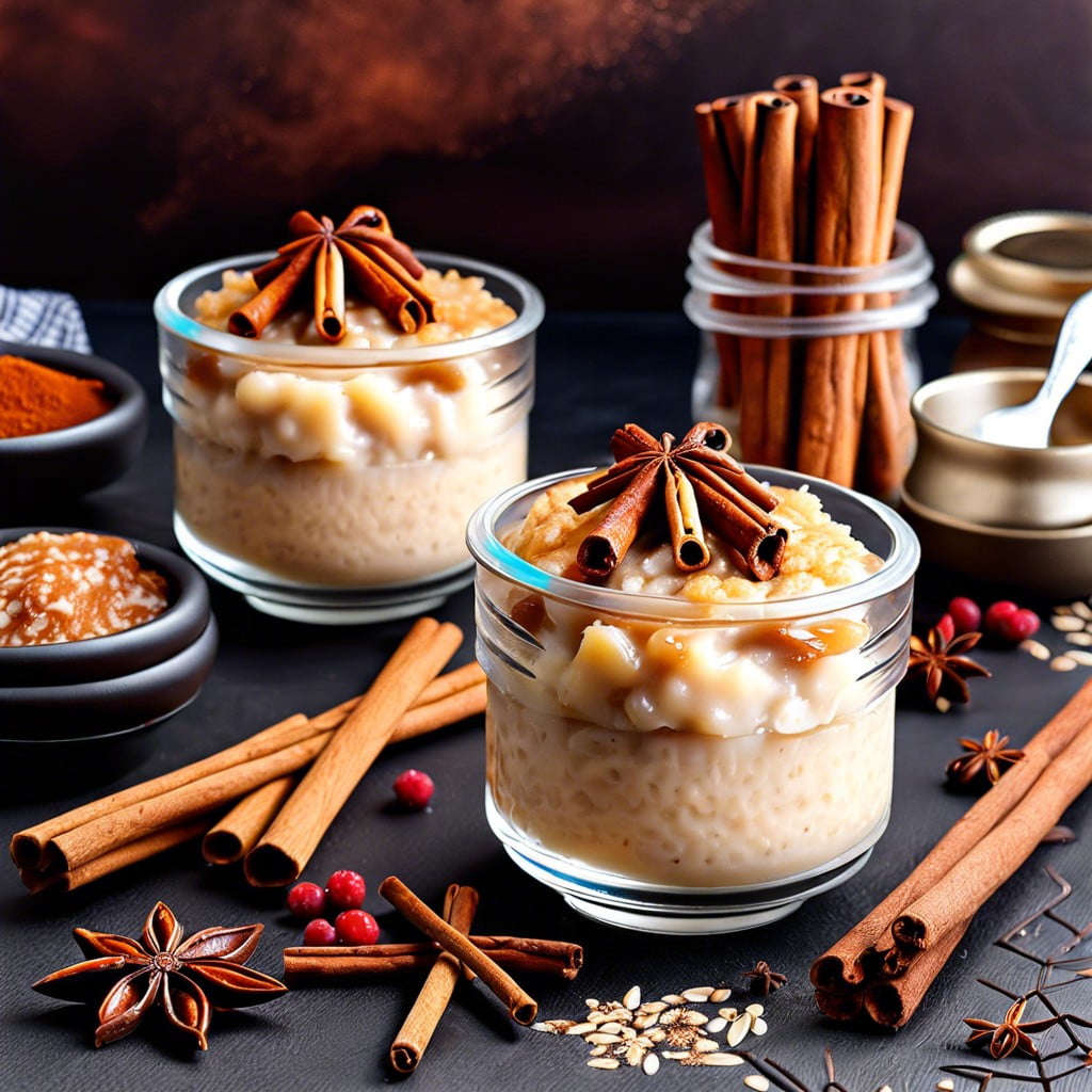 chai spiced rice pudding cups