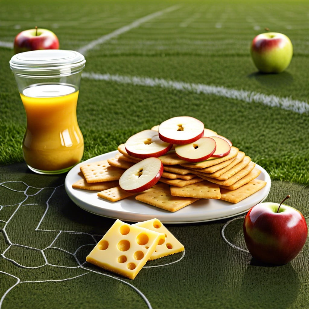 cheese crackers and apple slices