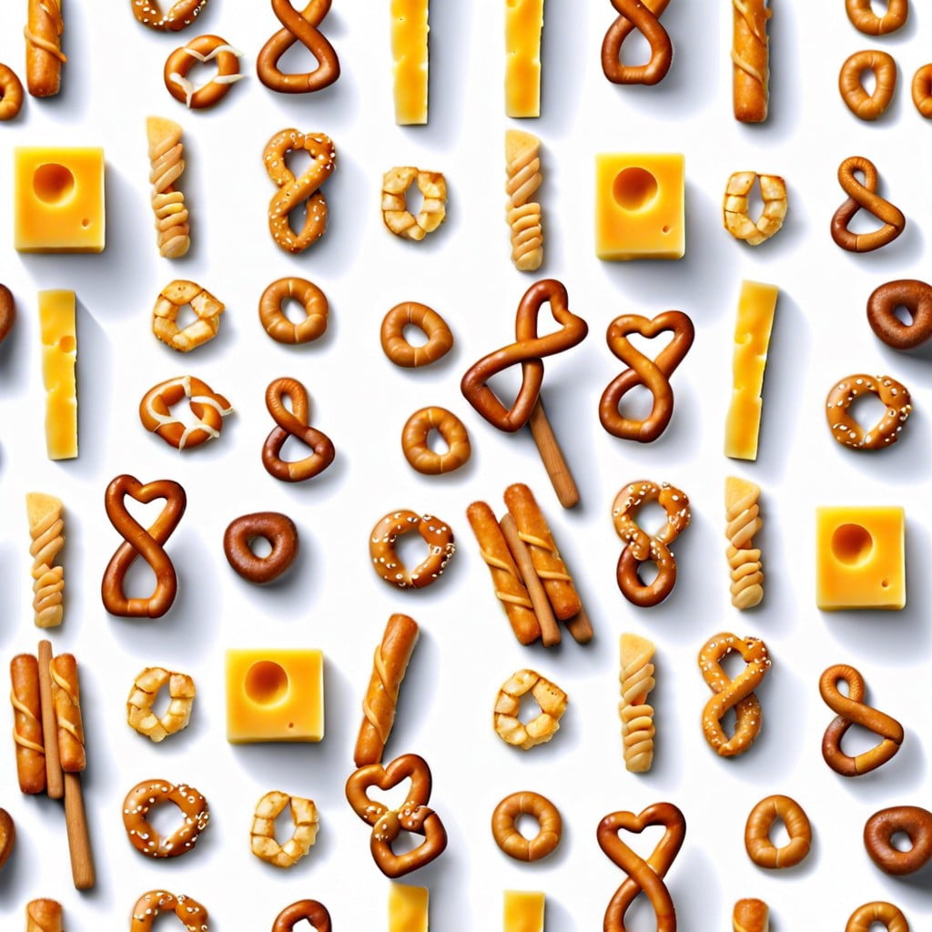 cheese cubes and pretzel sticks 100 total