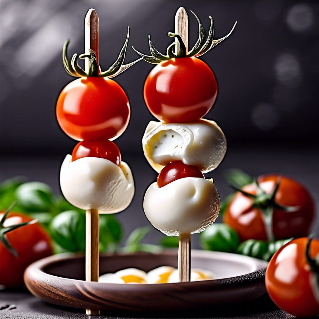 cherry tomatoes and mozzarella balls