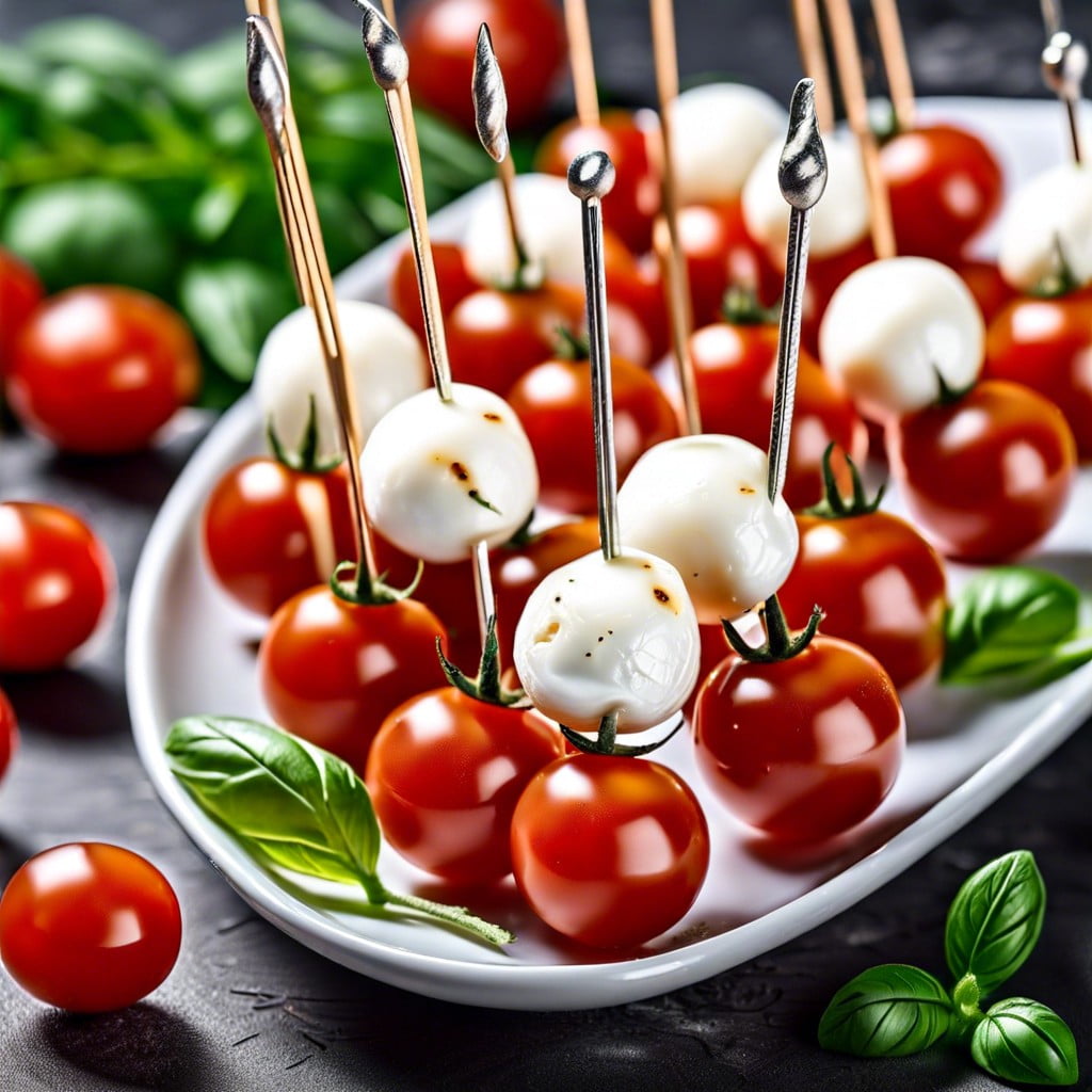 cherry tomatoes with mozzarella balls