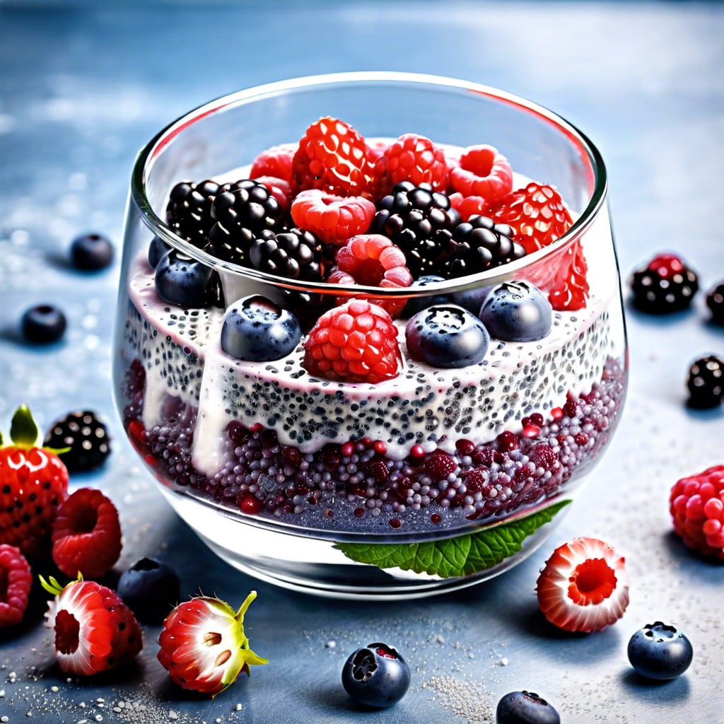 chia pudding with mixed berries