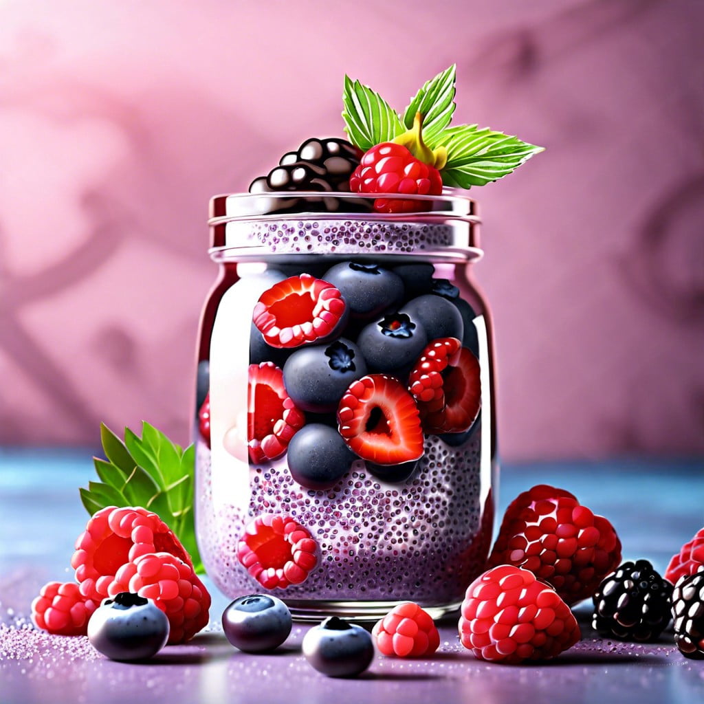 chia pudding with mixed berries