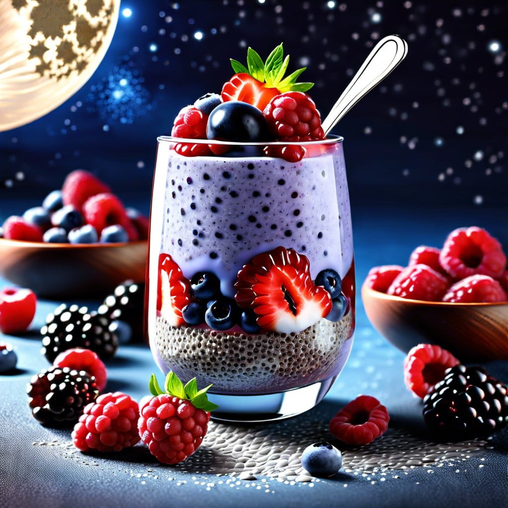 chia pudding with mixed berries