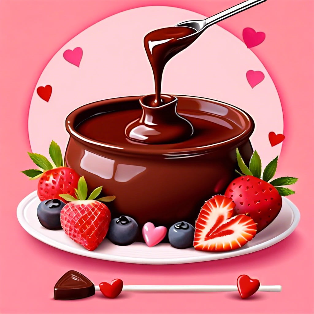 chocolate fondue with fruit