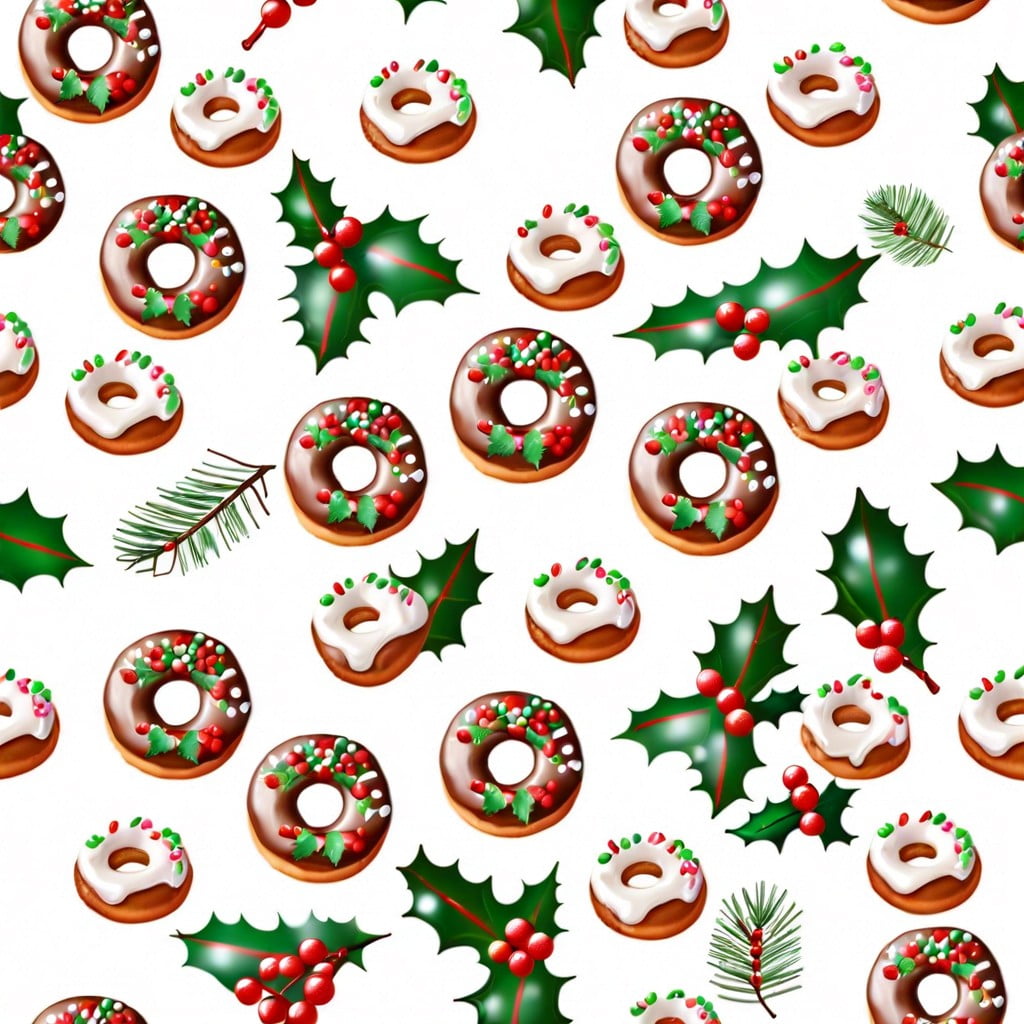 christmas wreath doughnuts