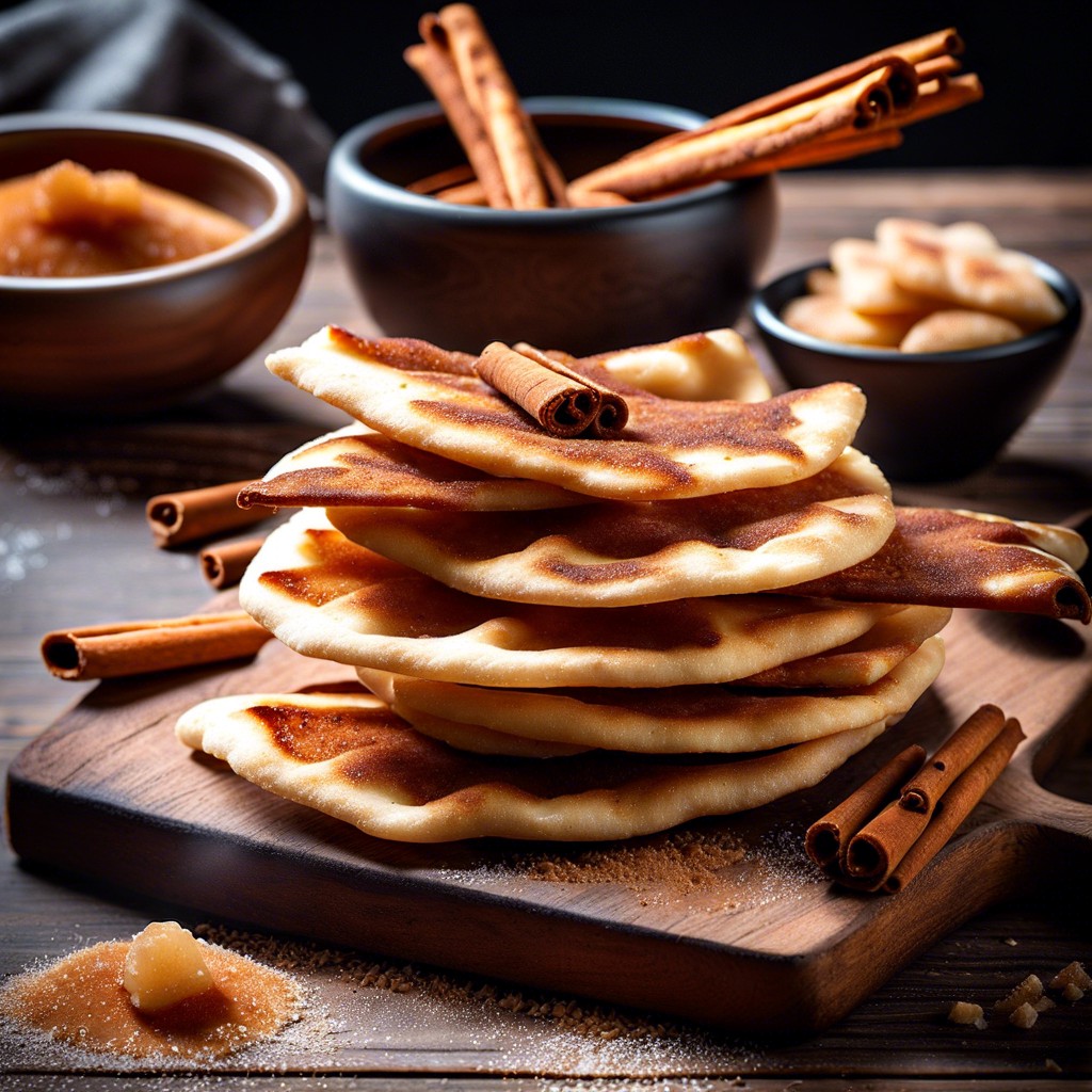 cinnamon sugar naan chips